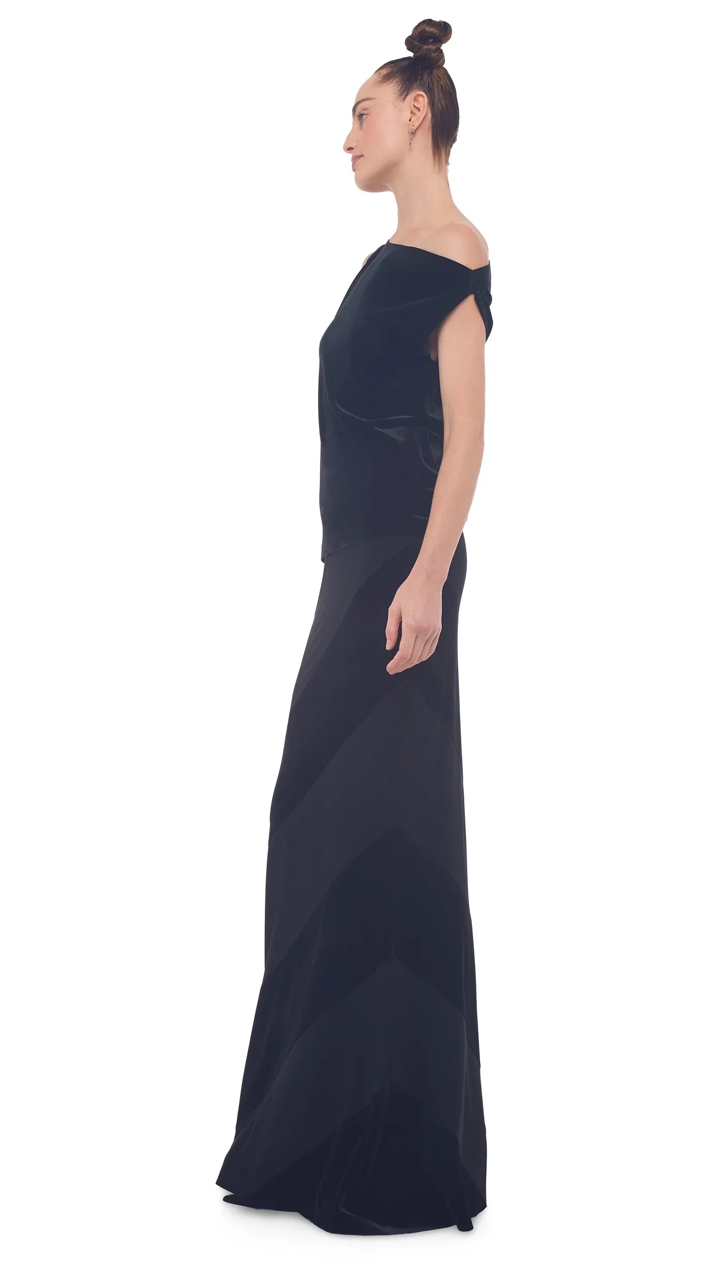Short Sleeve Drop Shoulder Velvet Top