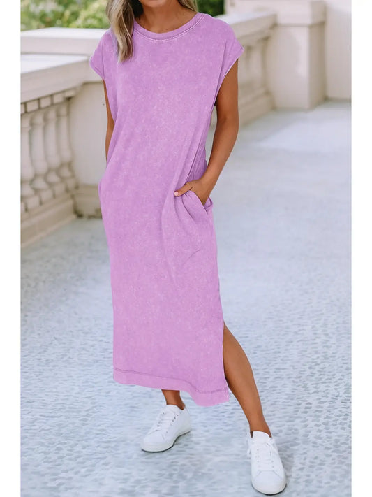 Mineral Wash Pocketed Dress