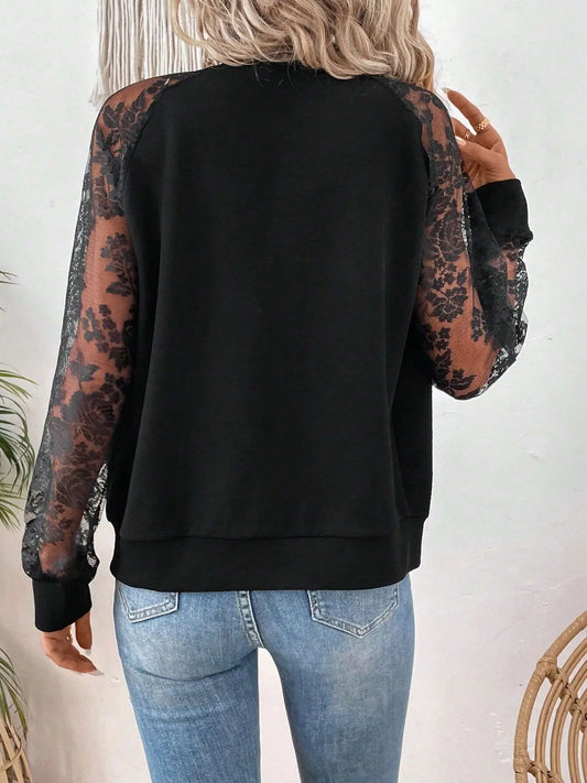 Lace Sleeved Baseball Jacket