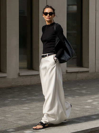 Chic Solid H-Line Skirt