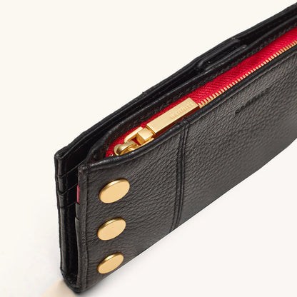 HAMMITT 110 North Black Brushed Gold Hardware/ Red Zip