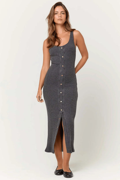 Renata Snap Front Rib Tank Dress