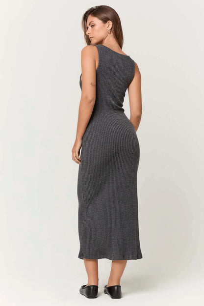 Renata Snap Front Rib Tank Dress