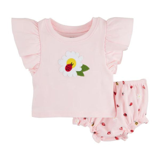 Girls Ladybug Knit Pinafore