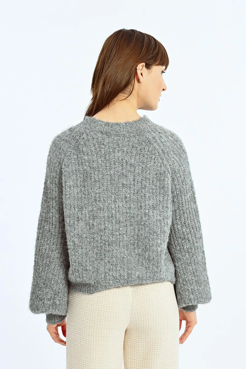 Soft Knit Raglan Sweater with Rhinestone detail