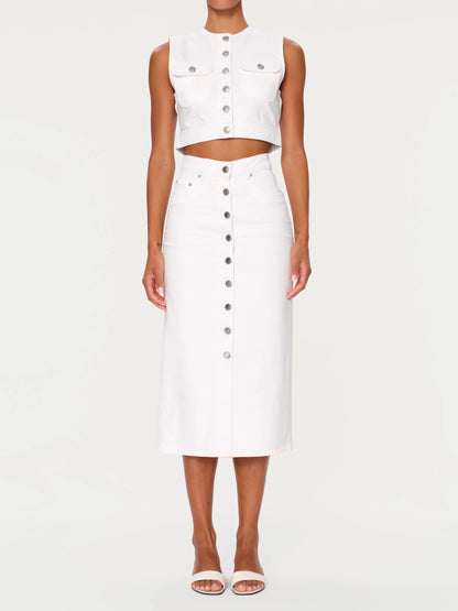 Lexie High Rise Skirt with Button Front