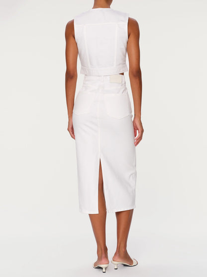 Lexie High Rise Skirt with Button Front