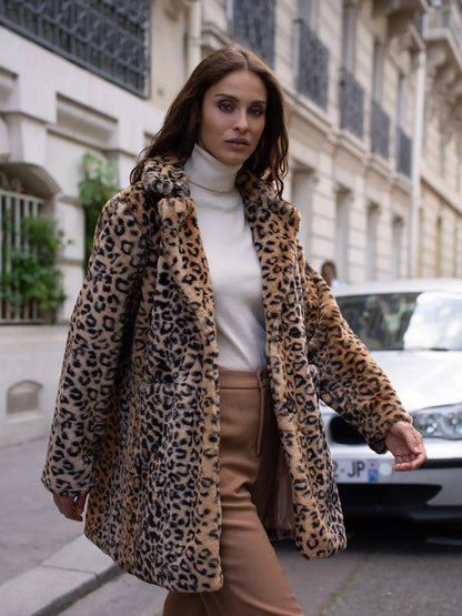 Leopard Faux Fur Coat