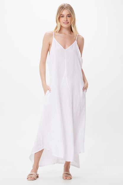 Shaina Linen Spaghetti Strap Floaty Maxi Dress