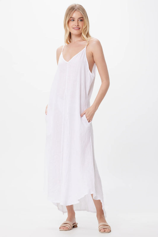 Shaina Linen Spaghetti Strap Floaty Maxi Dress