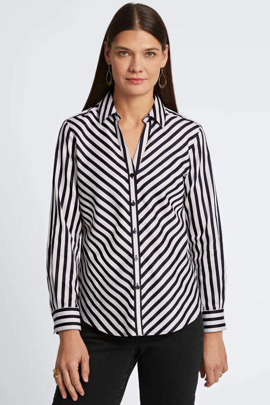 Mary No Iron Stripe & Gingham Shirt