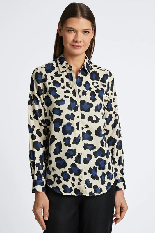 Charlie No Iron Large Cheetah with Border Shirt