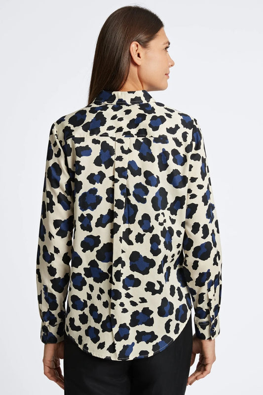 Charlie No Iron Large Cheetah with Border Shirt