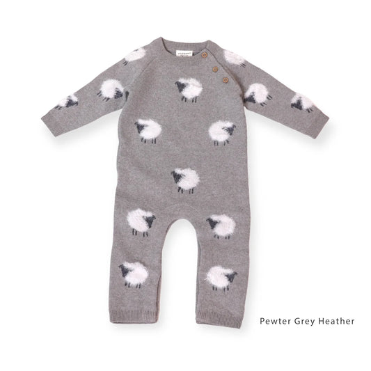 Furry Sheep Jacquard Sweater Knit Baby Jumpsuit