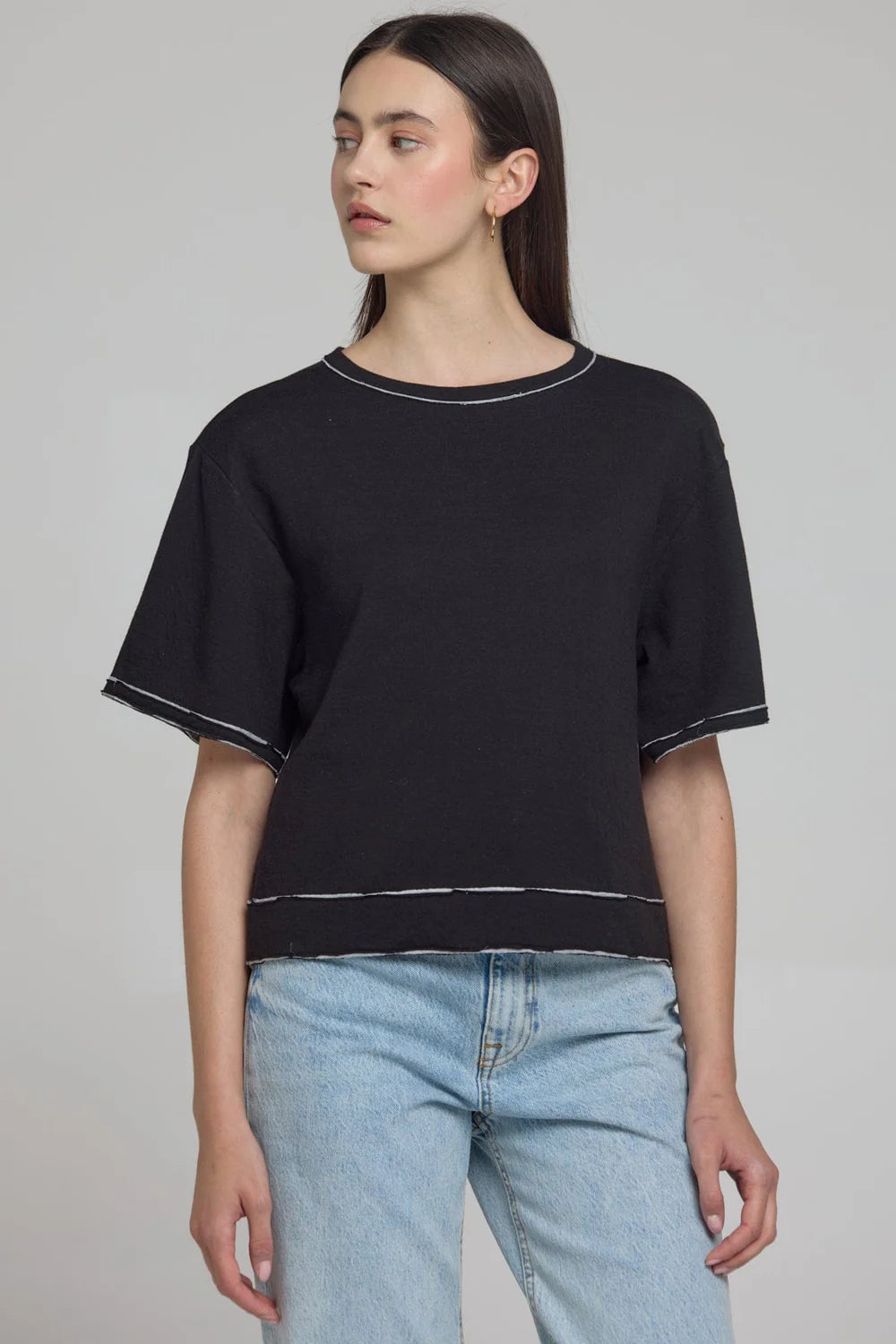 Double-Faced Kimono Short Sleeve Tee