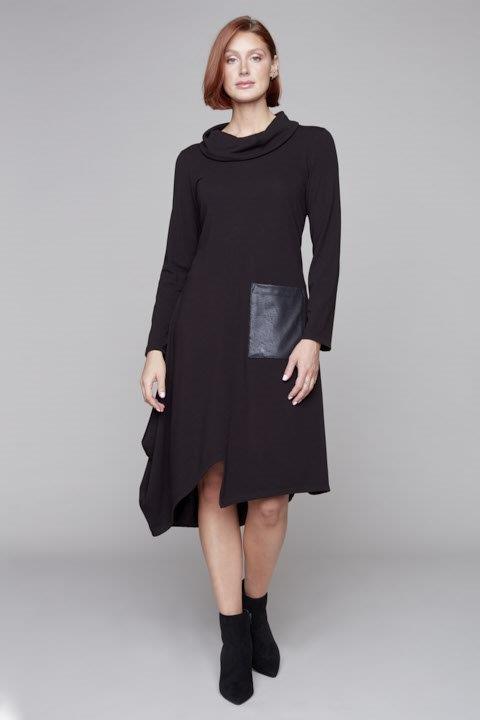 Black Knit Dress in Black