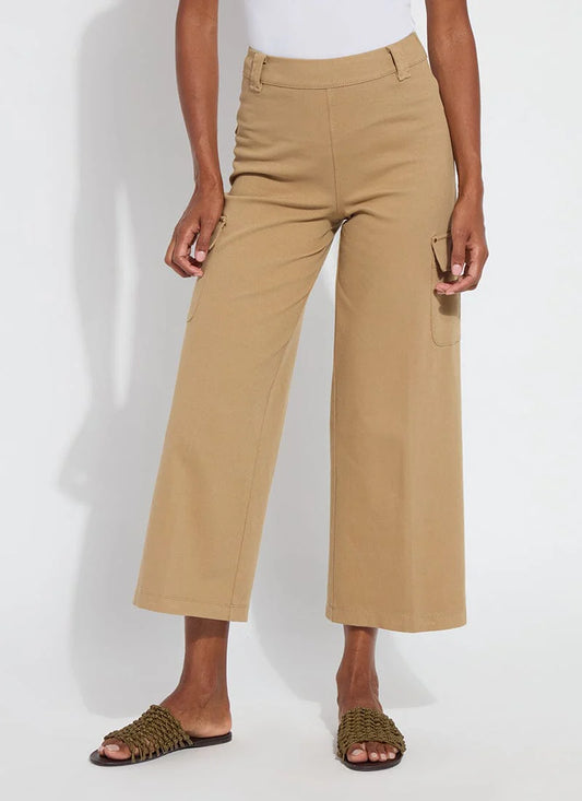Erin Wide Leg Crop Olive Utility pant