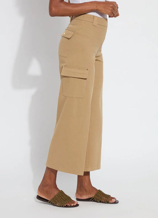 Erin Wide Leg Crop Olive Utility pant