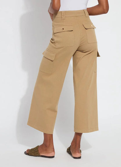 Erin Wide Leg Crop Olive Utility pant