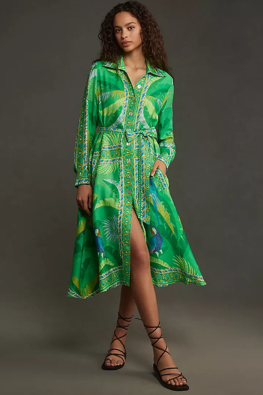 Macaw Scarf Green Chemise