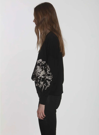 Black Dahlia Sweater in Thunder or Black