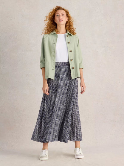Jada Jersey Maxi Skirt Navy/Cream