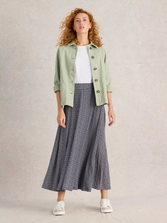 Jada Jersey Maxi Skirt Navy/Cream