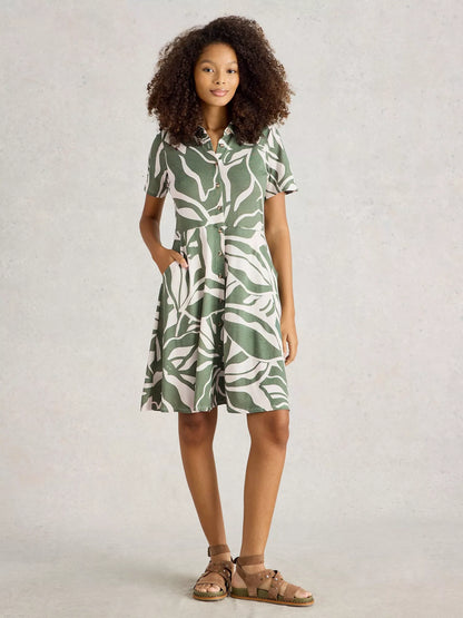 Ria Jersey Collared Shirt Dress