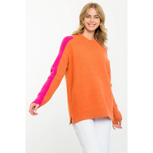 Colorblock Sleeve Sweater