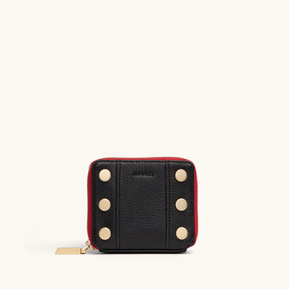 HAMMITT 5 North Black Brushed Gold Hardware/ Red Zip
