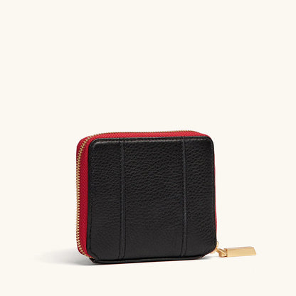HAMMITT 5 North Black Brushed Gold Hardware/ Red Zip