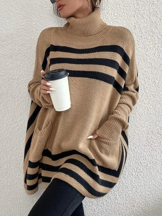Classic Striped Bat Sleeve Sweater