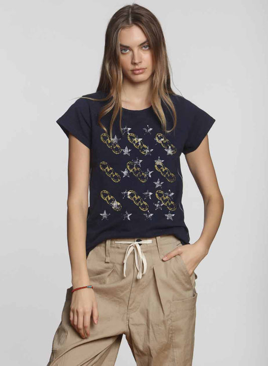 Navy Chain Galaxy Tee