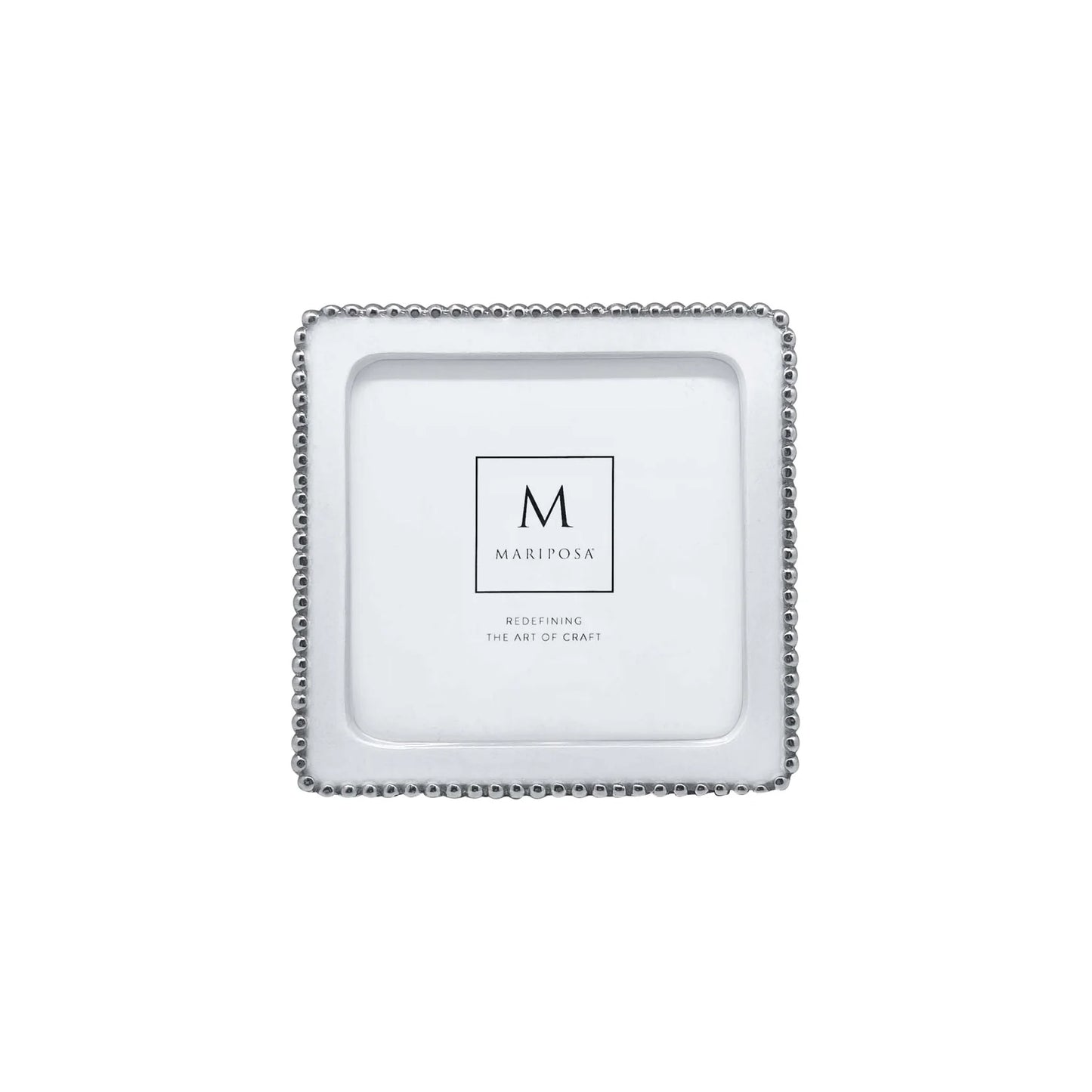 Mariposa Beaded White 5x5 Frame