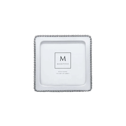 Mariposa Beaded White 5x5 Frame