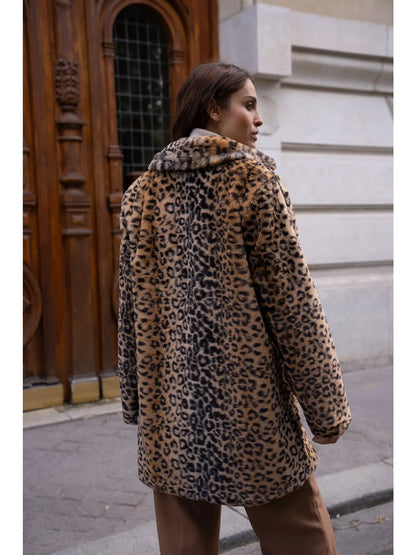 Leopard Faux Fur Coat