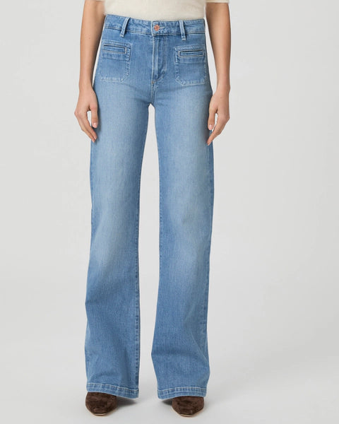 Leenah Wide Leg  Patch Pocket Jeans in Adley