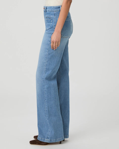 Leenah Wide Leg  Patch Pocket Jeans in Adley