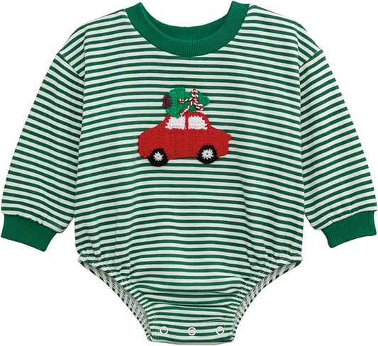 Crochet Christmas Car Sweatshirt Bubble