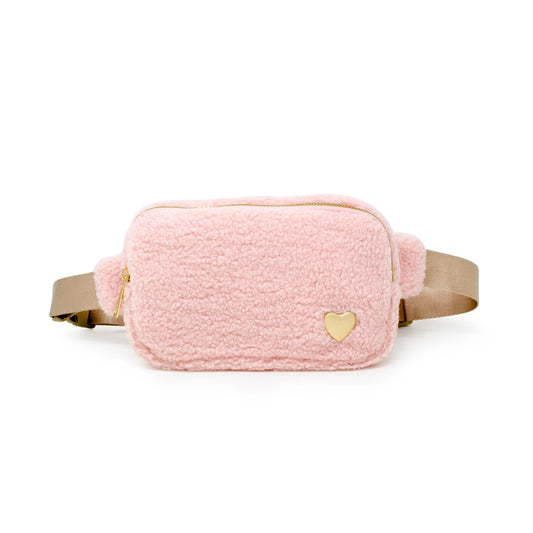 Fuzzy Belt Bag with Heart for Kids