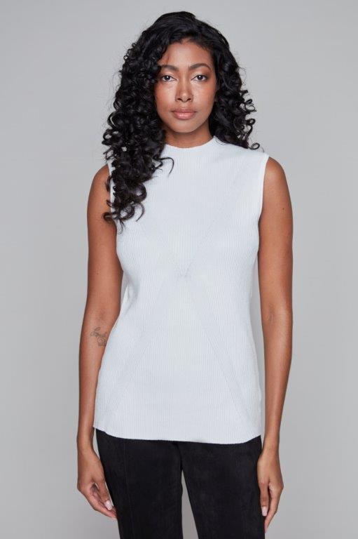 Sleeveless Rib Knit in Ivory