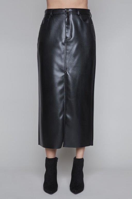 Woven Pleather skirt