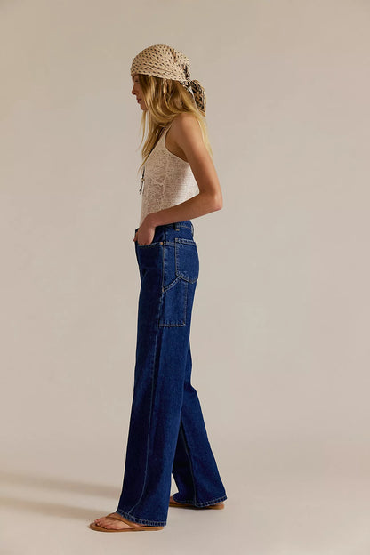 Tinsley Baggy High-Rise Jeans in Dark Romance