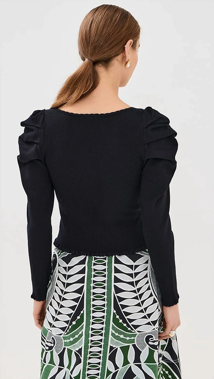 Black Knit Blouse