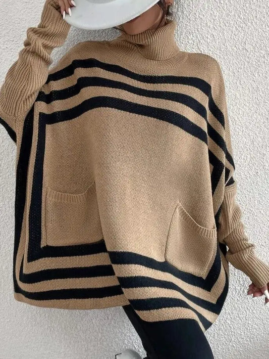 Classic Striped Bat Sleeve Sweater