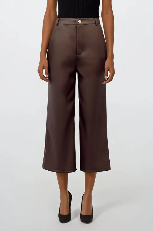Vegan Butter Leather Culotte Pants