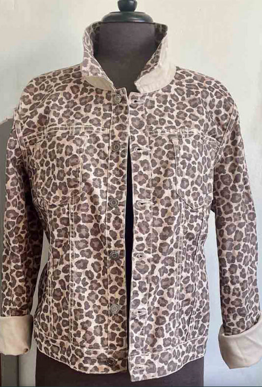 Reversible Leopard Denim Jacket