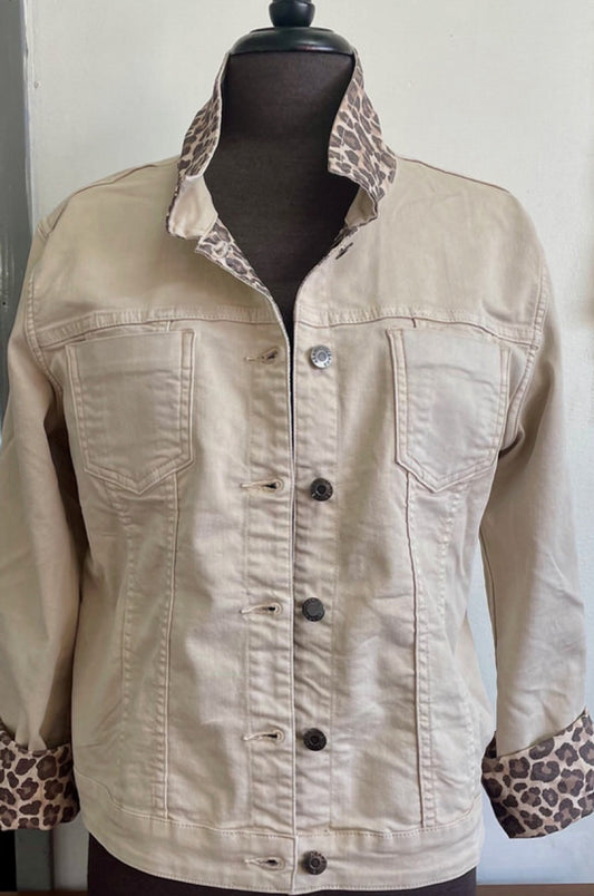 Reversible Leopard Denim Jacket