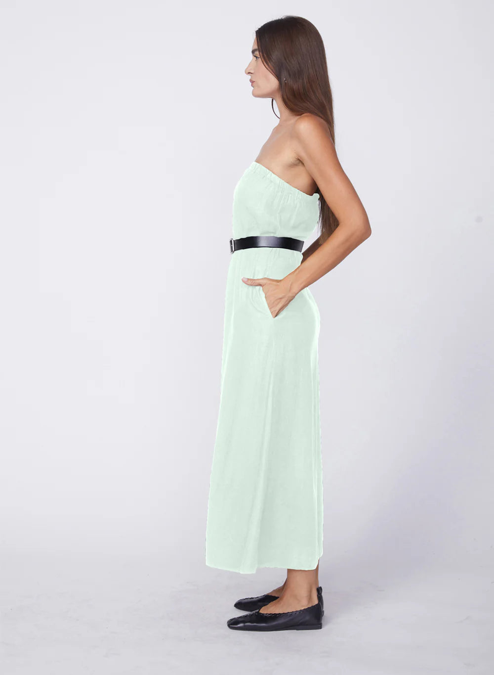 Linen Column Maxi Dress