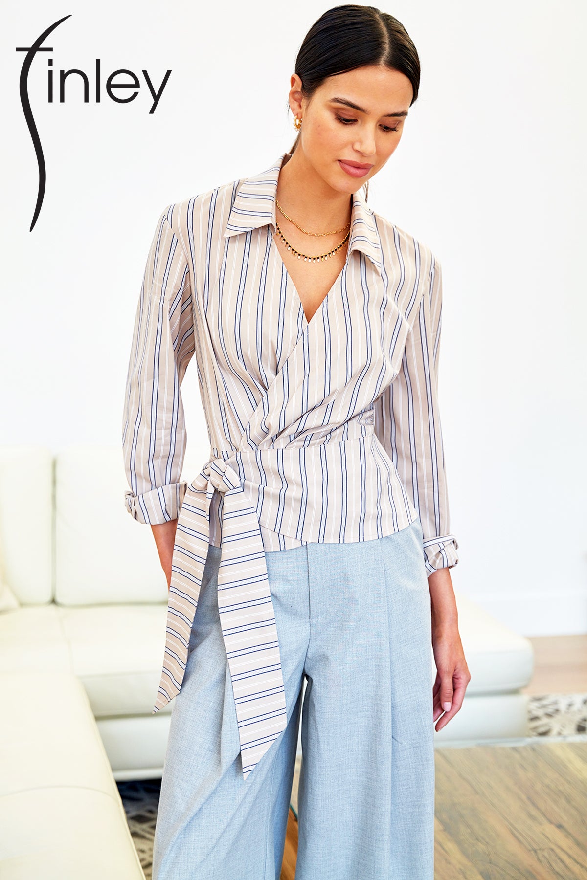 Avalon Shirt Cafe Au Lait Stripe